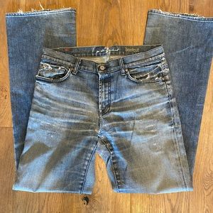 Patched Up 7 For All Mankind Distressed Bootcut Jeans